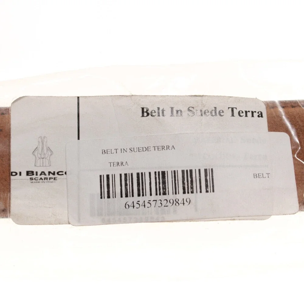 Di Bianco NWT Cut to Size Dress Belt In Solid Brown Suede Leather One Size